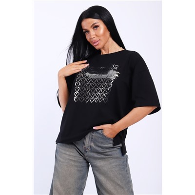 Футболка женская черная-99.с