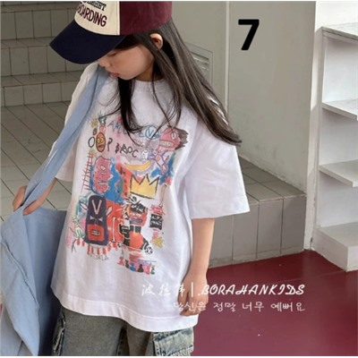 Хлопковые футболки для девочек (90-170) 10 Вариантов принтов