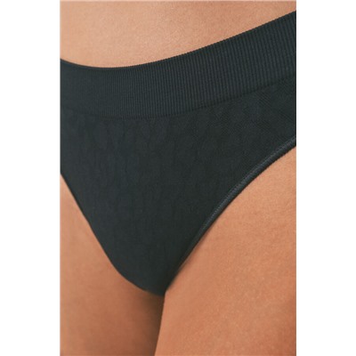 Tanga sin costuras animal print negro