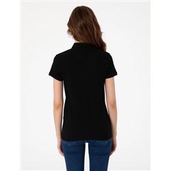 Siyah Regular Fit Pamuklu Polo Yaka Basic Tişört