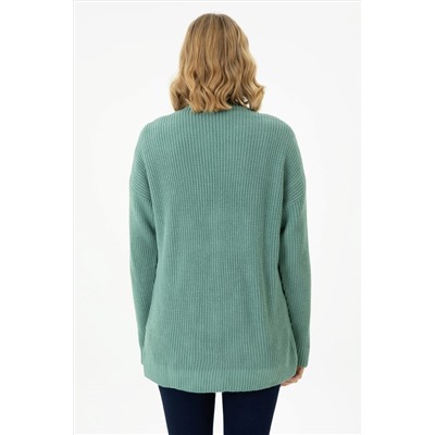 Kadın Mint Triko Hırka