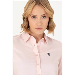 Kadın Pembe Uzun Kollu Basic Gömlek