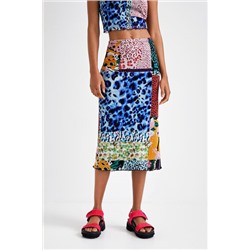 Falda midi patch digital