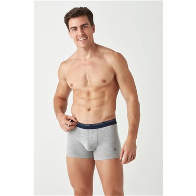 U.S. Polo Assn. U.S. Polo Assn. Erkek Lacivert Melanj - Gri Melanj 2 Li Boxer
