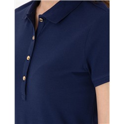 Lacivert Regular Fit Pamuklu Polo Yaka Basic Tişört