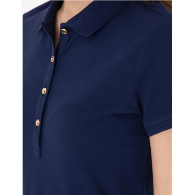 Lacivert Regular Fit Pamuklu Polo Yaka Basic Tişört