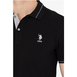 Erkek Siyah Basic Polo Yaka Tişört