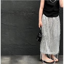 Юбка макси с пайетками и кисточками для девочек. Летняя новинка!