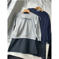 Трикотажное комбинированное платье МАНГ*О