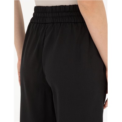 Siyah Yüksek Bel Wideleg Pantolon