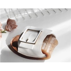 Женские шлепанцы на липучках из натуральной кожи