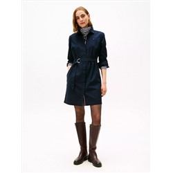 Long-Sleeve Belted Oxford Shirtdress
