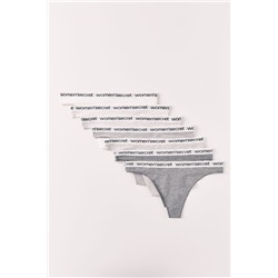 Pack 7 tangas algodón logo rayas