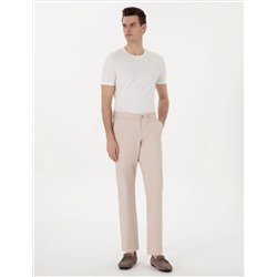Bej Regular Fit Basic Kanvas Pantolon