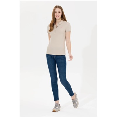 Kadın Taş Basic Polo Yaka Tişört