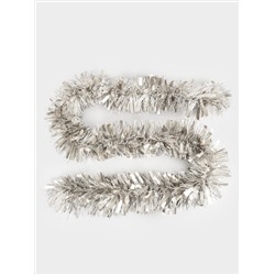 Гирлянда декоративная, 2 м, мишура, серебристая, New year