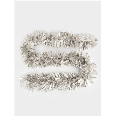 Гирлянда декоративная, 2 м, мишура, серебристая, New year