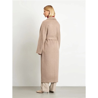 Двубортное пальто из шерсти, R133/toffees