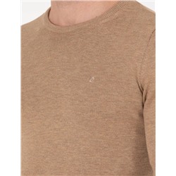 Camel Melanj Slim Fit Bisiklet Yaka Basic Triko Kazak
