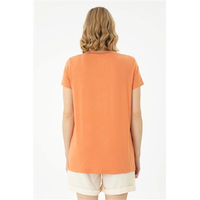 Kadın Kiremit Basic Tişört