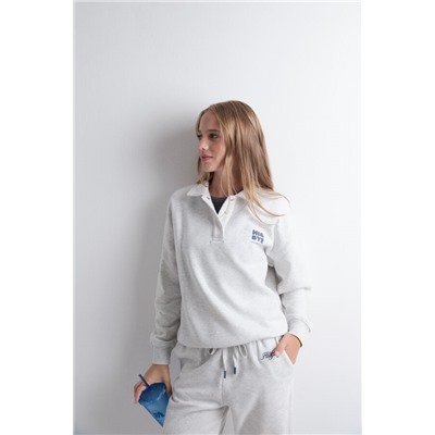 Sudadera polo felpa gris oscuro
