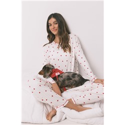 Bandana perro roja corazones