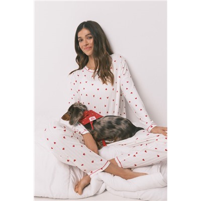 Bandana perro roja corazones