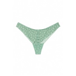 Tanga encaje floral verde