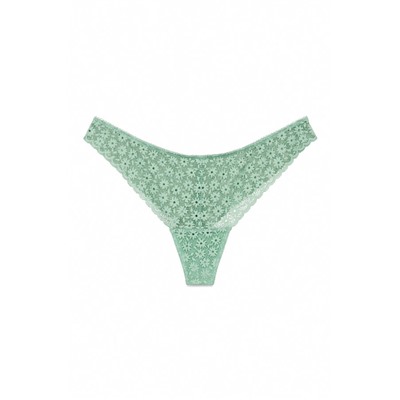 Tanga encaje floral verde