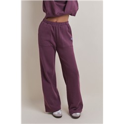 Pantalón flare felpa algodón vino