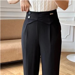 Зауженные брюки Lagog*o с защипами, высокой талией и широким поясом, имитирующим корсет  Прекрасно подойдет для учебы и офиса