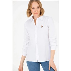 Kadın Beyaz Uzun Kollu Basic Gömlek