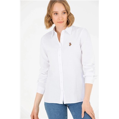 Kadın Beyaz Uzun Kollu Basic Gömlek