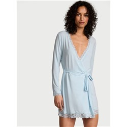 Victoria's Secret Modal Soft Lace-Trim Wrap Robe