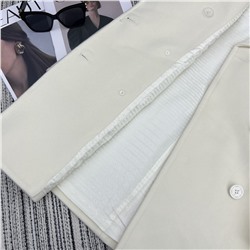 пальто средней длины с лацканами Pra, 100% кашемир, жаккардовая подкладка с буквами, высококачественная индивидуализация, литая пряжка с логотипом YB, кожаные манжеты с буквами,