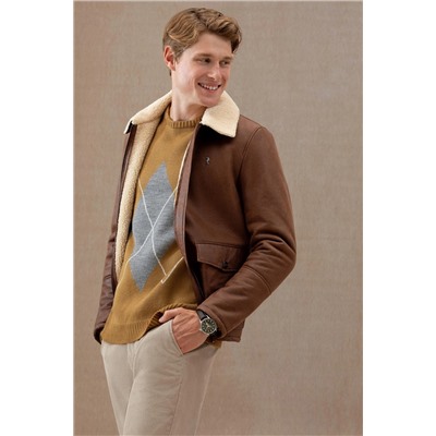 Erkek Taba Deri Ceket