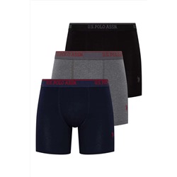 U.S. Polo Assn. U.S. Polo Assn. Erkek Uzun Paçalı Çok Renkli 3 Lü  Boxer Çamaşır 28IBCM.AS.8TR0.A.4PL.5.U.S4.034