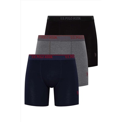 U.S. Polo Assn. U.S. Polo Assn. Erkek Uzun Paçalı Çok Renkli 3 Lü  Boxer Çamaşır 28IBCM.AS.8TR0.A.4PL.5.U.S4.034