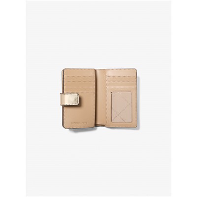 Michael Kors Outlet Jet Set Medium Metallic Logo Wallet