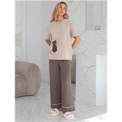 Футболка с принтом свободная эластичная из премиального хлопка