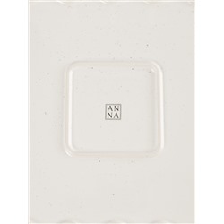 Форма для запекания, 26х26 см, с ручками, керамика, квадратная, белая, в крапинку, Bagel