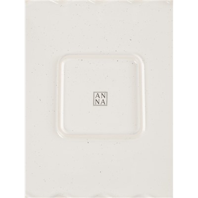 Форма для запекания, 26х26 см, с ручками, керамика, квадратная, белая, в крапинку, Bagel