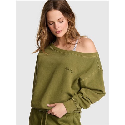 PINK Campus Fleece™ Rib Off-The-Shoulder Sweatshirt