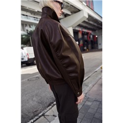 LEATHER-EFFECT BOMBER JACKET