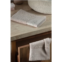 Gauthıer Nakışlı %100 Pamuk 2'li El Havlusu - Bej - 30x45 cm