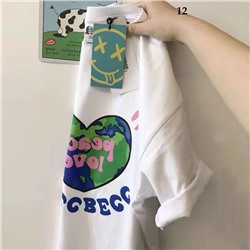 Хлопковая свободная футболка унисекс