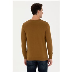 Erkek Açık Haki Basic Kazak