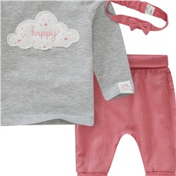 Baby Langarmshirt, Hose und Haarband im Set