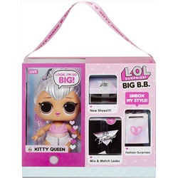 LOL Surprise Big B.B. (Big Baby) Kitty Queen – 11" Large Doll, Unbox Fashions, Shoes, Accessories, Includes Playset Desk, Chair and Backdrop