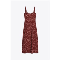 POLKA DOT LINEN MIDI DRESS